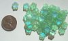 50 3x8mm Matte AB Light Green Cupped Flowers
